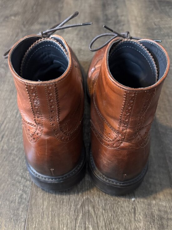 Adam Derrick/To Boot New York Cognac Leather Wingtip Ankle Boots, Size 10 main image 8